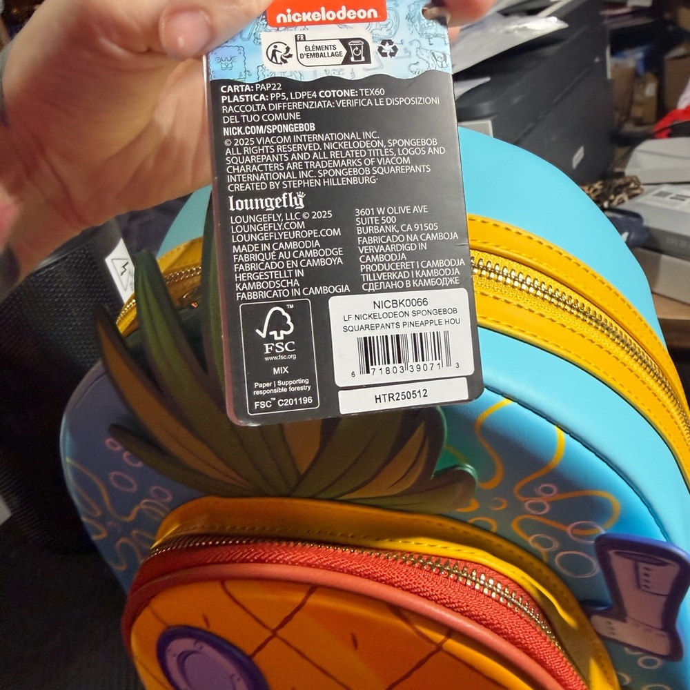 Loungefly Spongebob Pineapple Mini Backpack in Ye… - image 2